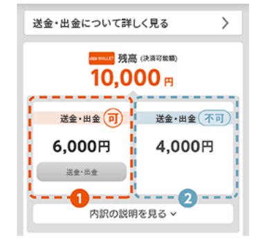 ayPAY残高は出金の可否がアプリ上で明示される