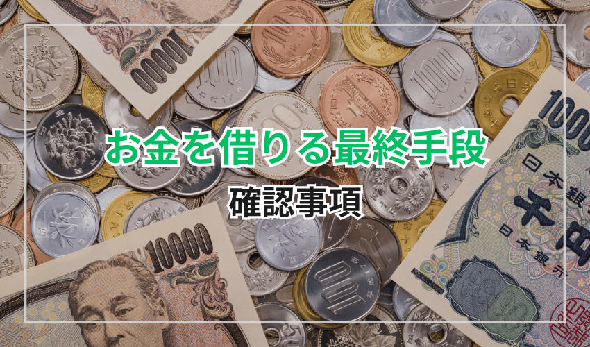 お金を借りる最終手段確認事項